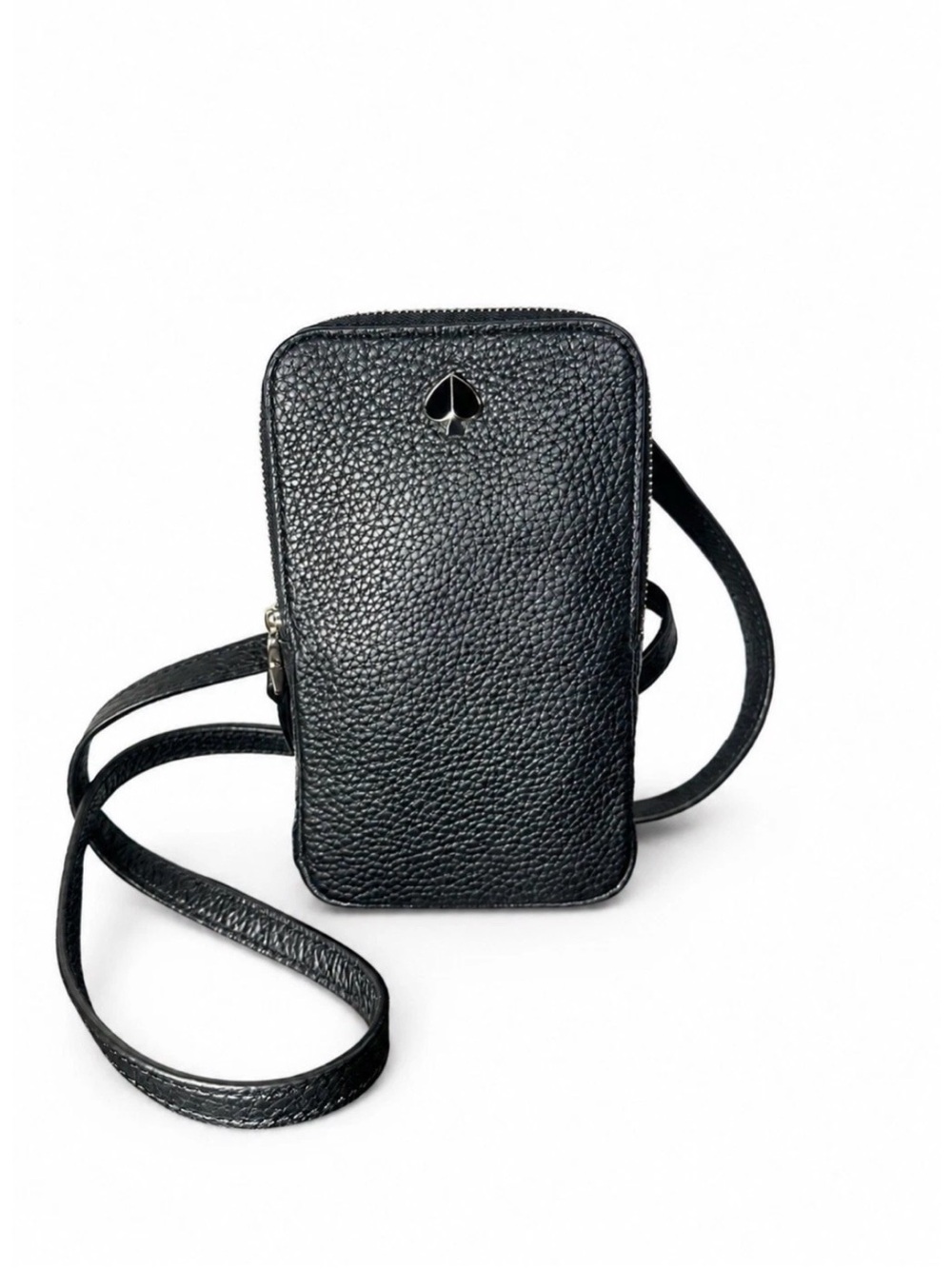 Kate Spade Black Pebbled Leather Phone Crossbody
